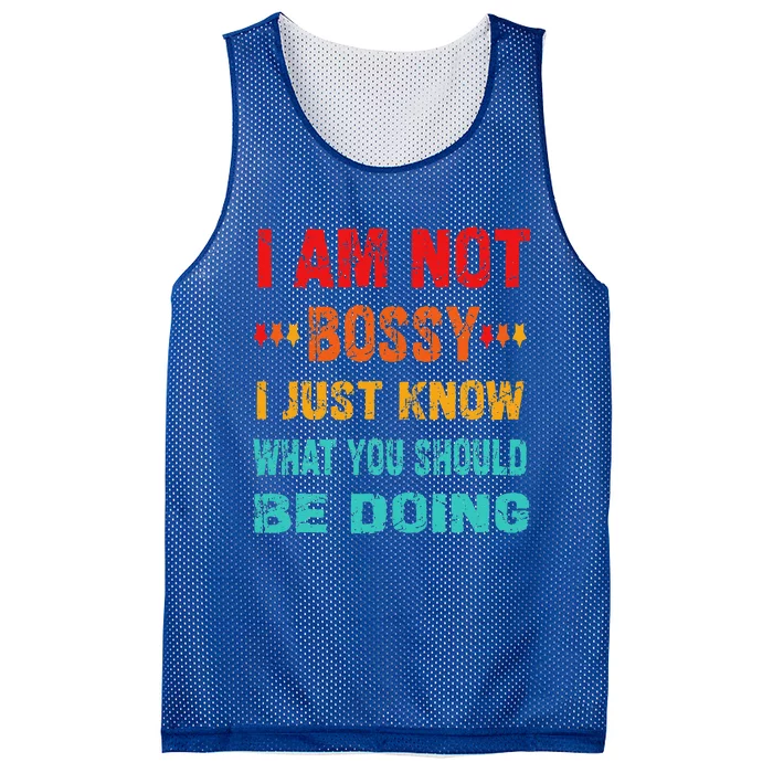 Im Not Bossy I Just Know What You Should Be Doing Funny Mesh Reversible Basketball Jersey Tank