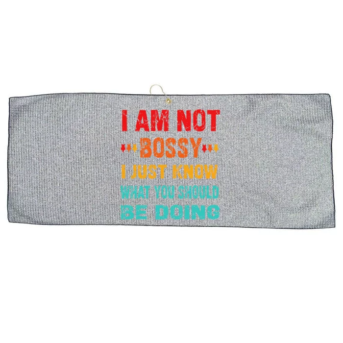 Im Not Bossy I Just Know What You Should Be Doing Funny Large Microfiber Waffle Golf Towel