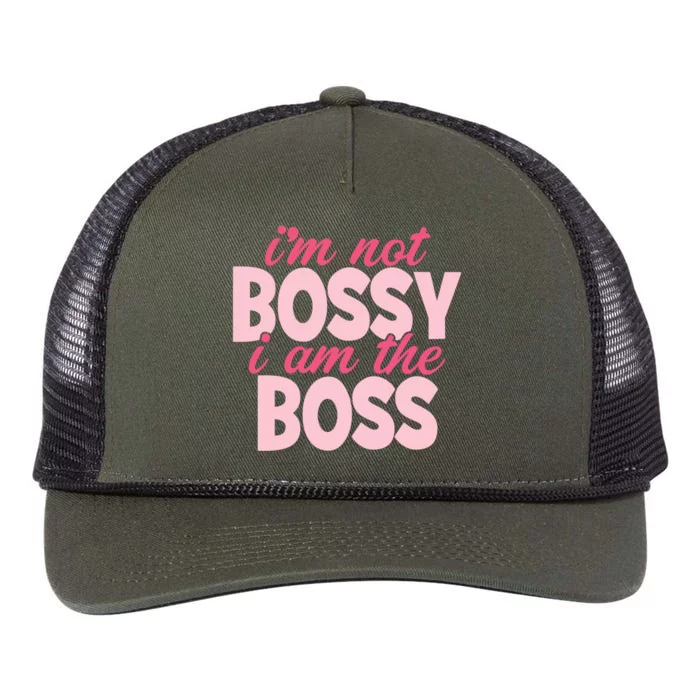 I'm Not Bossy I'm The Boss Female Boss I Am Not Bossy Gift Retro Rope Trucker Hat Cap