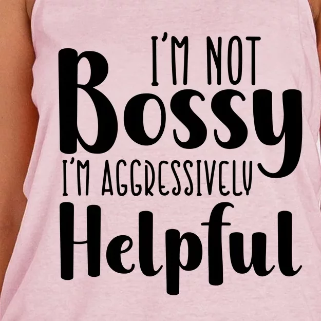 Im Not Bossy Im Aggressively Helpful Women's Knotted Racerback Tank