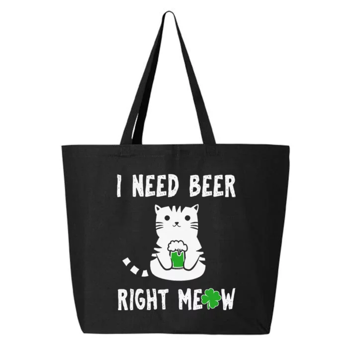 I Need Beer Right Meow St Patrick's Day 25L Jumbo Tote