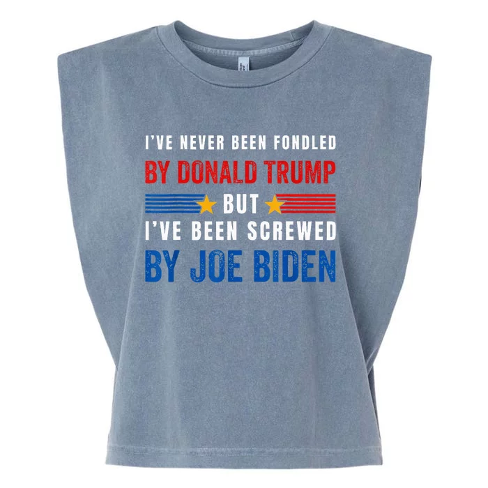 Ive Never Been Fondled By Donald Trump Garment-Dyed Women's Muscle Tee