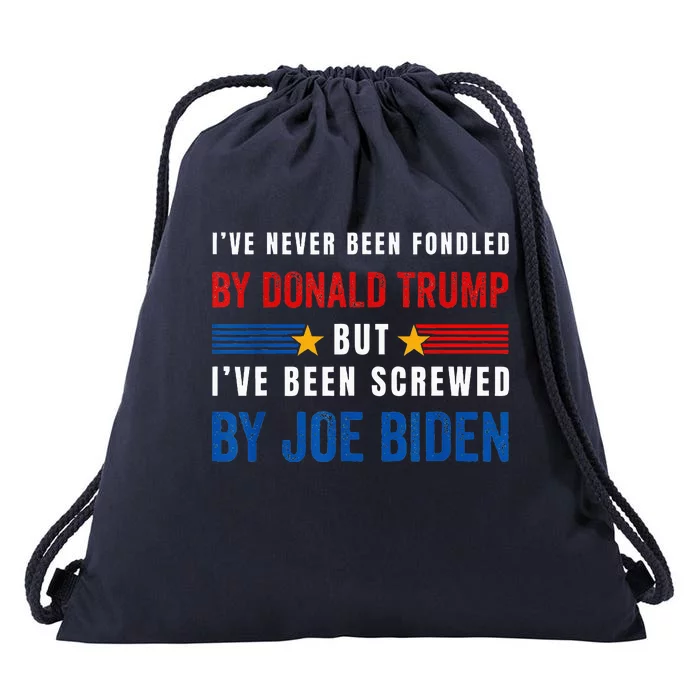 Ive Never Been Fondled By Donald Trump Drawstring Bag