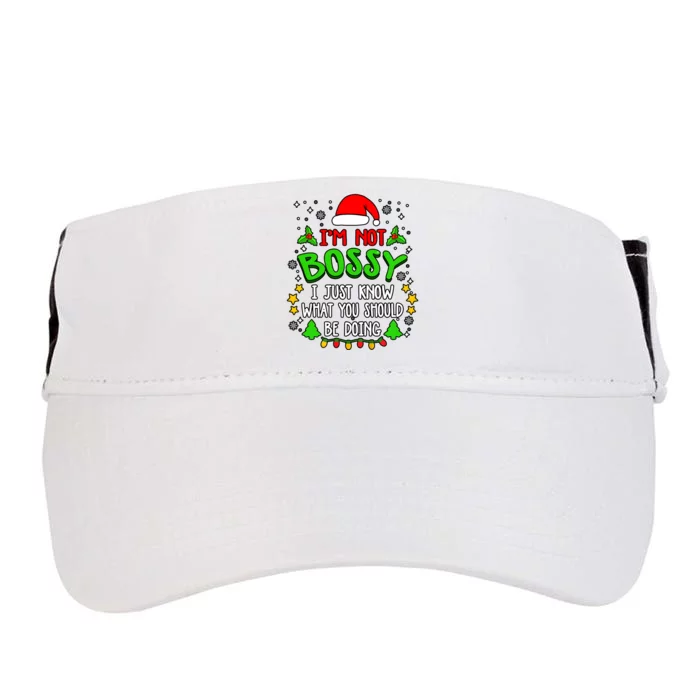 IM Not Bossy I Just Know What You Should Be Doing Funny Christmas Adult Drive Performance Visor