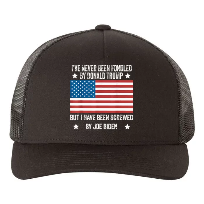 I’Ve Never Been Fondled By Donald Trump But Screwed By Biden Yupoong Adult 5-Panel Trucker Hat