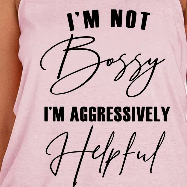 IM Not Bossy IM Aggressively Helpful Women's Knotted Racerback Tank