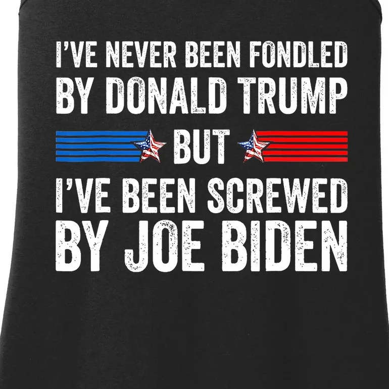 I’Ve Never Been Fondled By Donald Trump But Screwed By Biden Ladies Essential Tank