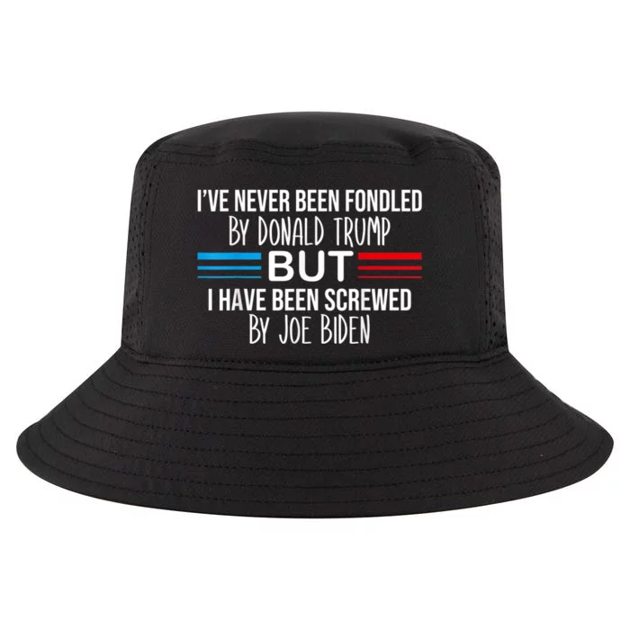 I’ve Never Been Fondled By Donald Trump But Screwed By Biden Cool Comfort Performance Bucket Hat