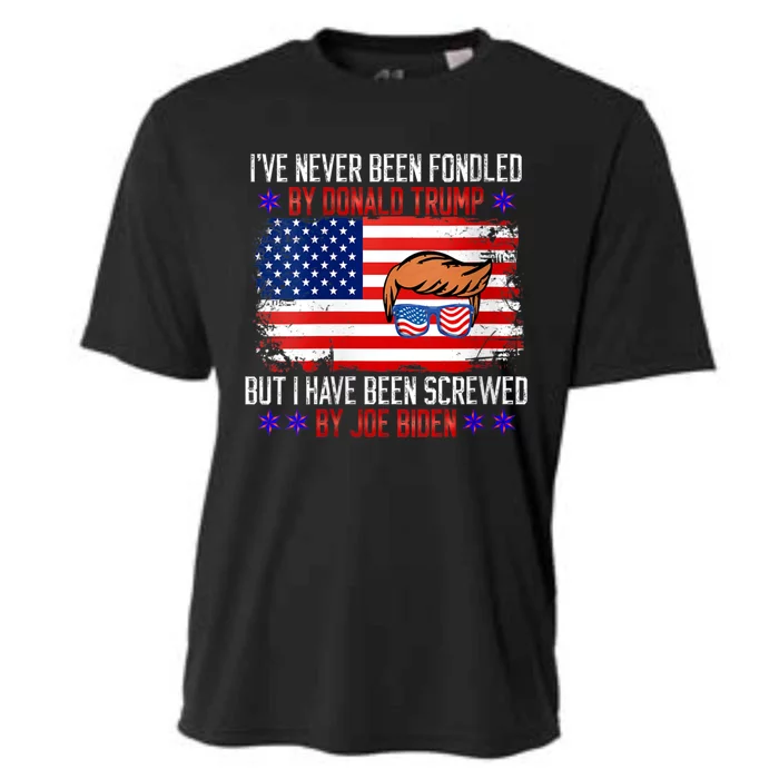 I’ve Never Been Fondled By Donald Trump But Screwed By Biden Cooling Performance Crew T-Shirt