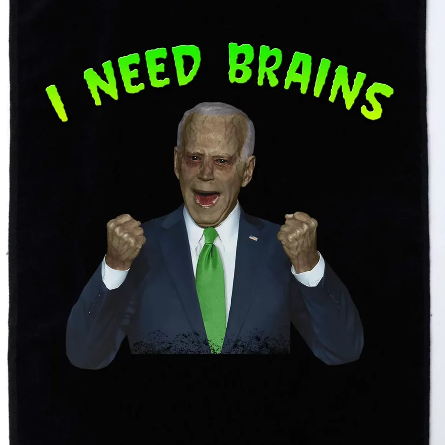 I Need Brains Creepy Funny Zombie Joe Biden Platinum Collection Golf Towel