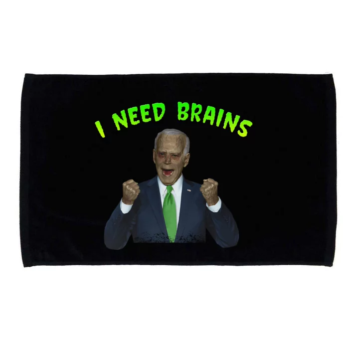 I Need Brains Creepy Funny Zombie Joe Biden Microfiber Hand Towel