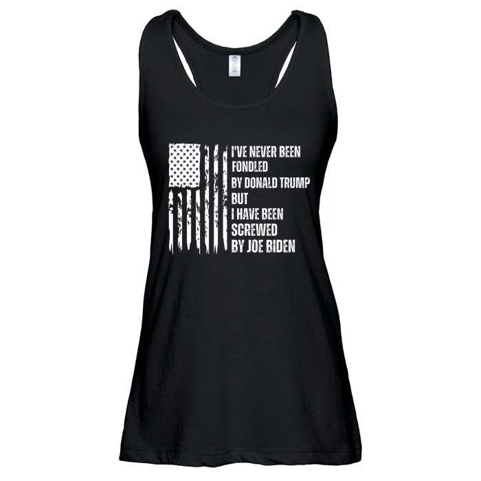 I've Never Been Fondled By Donald Trump But I Have Been Screwed By Joe Biden Ladies Essential Flowy Tank