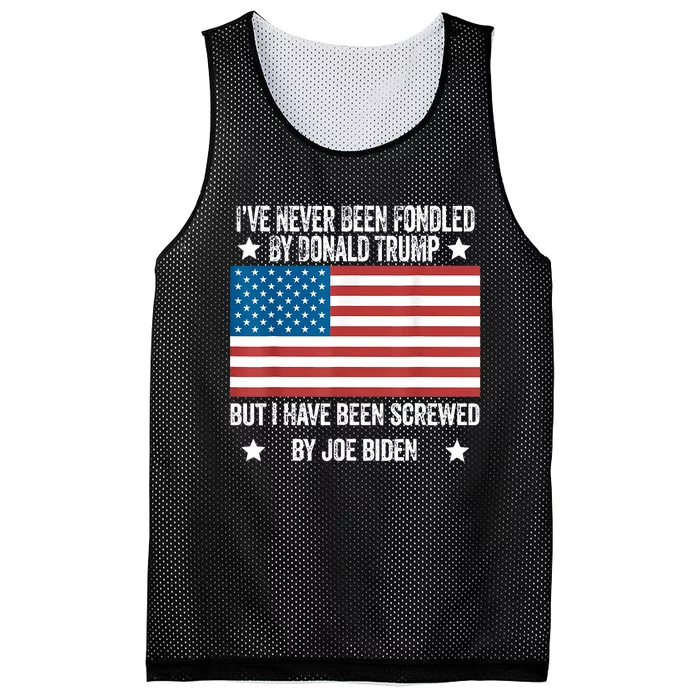 I’Ve Never Been Fondled By Donald Trump But Screwed By Biden Mesh Reversible Basketball Jersey Tank