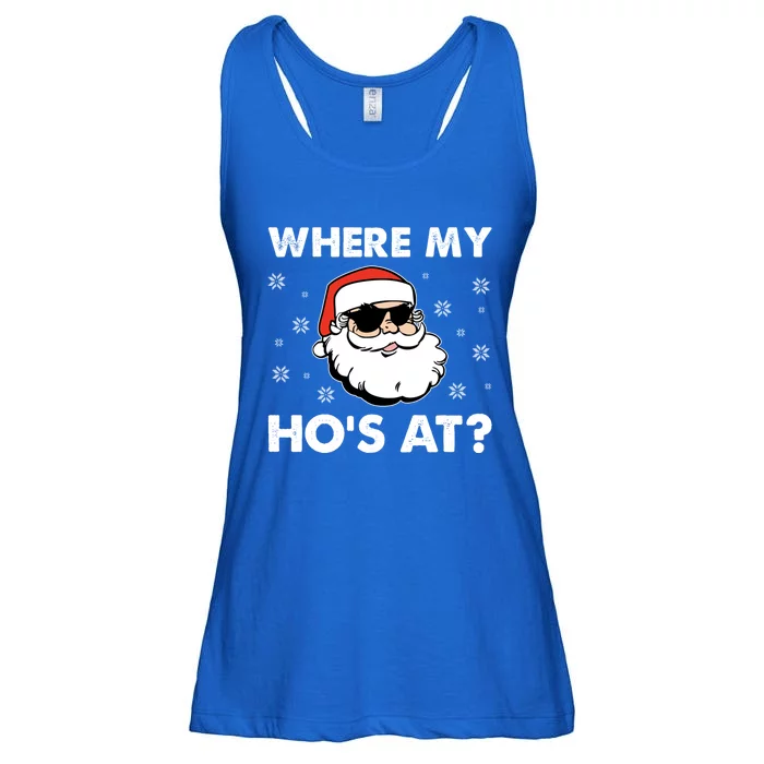 Inappropriate Naughty Christmas Funny Xmas WhereS My Hos At Great Gift Ladies Essential Flowy Tank