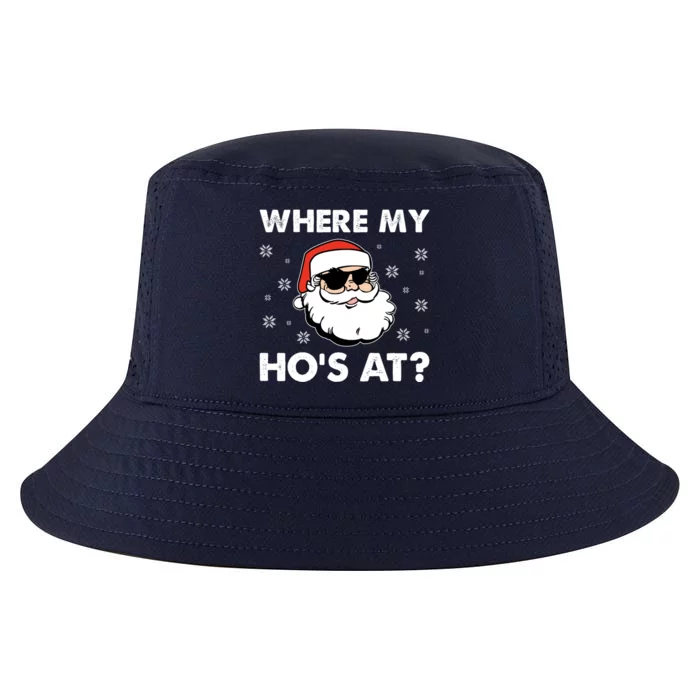 Inappropriate Naughty Christmas Funny Xmas WhereS My Hos At Great Gift Cool Comfort Performance Bucket Hat