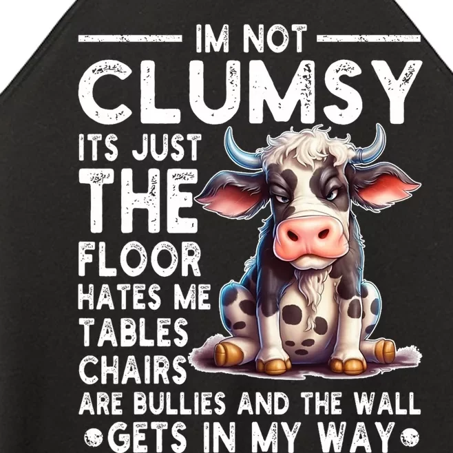 Im Not Clumsy Its Floor Hates Me Tables Chairs Cow Women’s Perfect Tri Rocker Tank