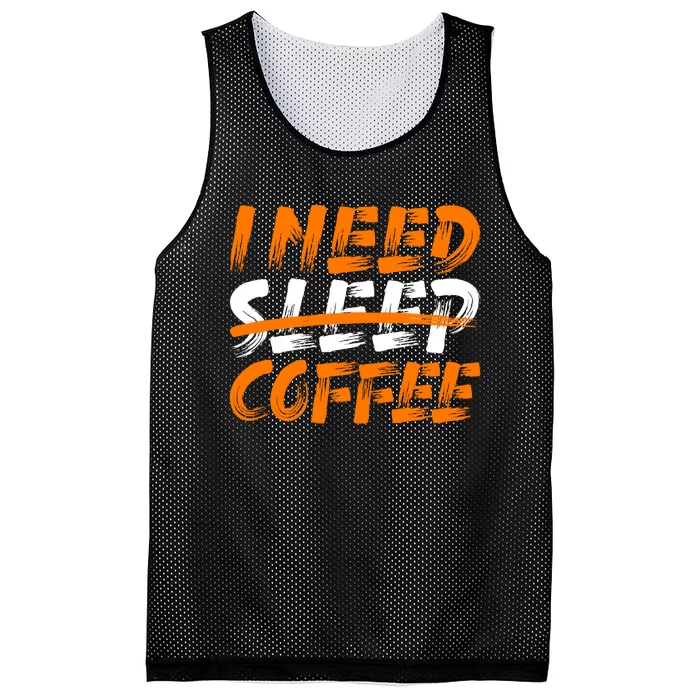 I Need Coffee Mesh Reversible Basketball Jersey Tank