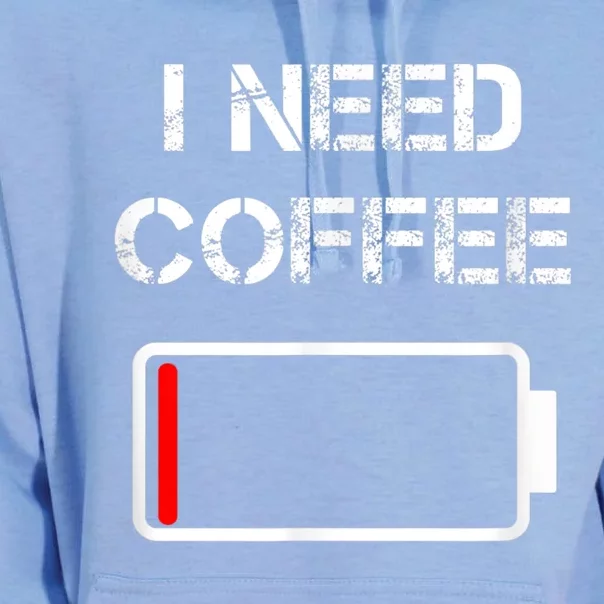 I Need Coffee Funny Coffee Cups Battery Beans Coffee Unisex Surf Hoodie