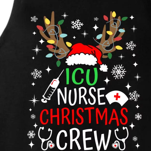 Icu Nurse Crew Reindeer Christmas Icu Nursing Squad Group Cool Gift Ladies Tri-Blend Wicking Tank