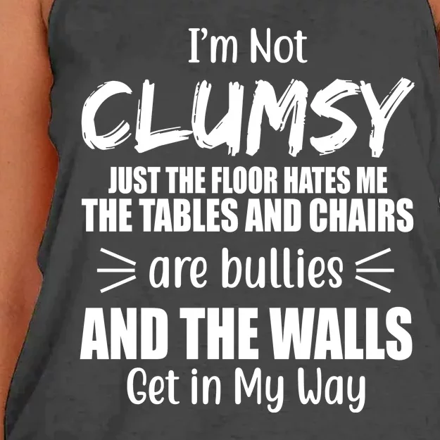 I'm Not Clumsy Funny Gift Women's Knotted Racerback Tank