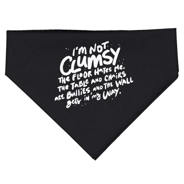 Im Not Clumsy The Floor Hates Me Funny Quote Humor Saying USA-Made Doggie Bandana