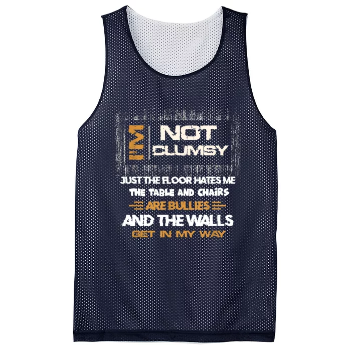 Im Not Clumsy Funny Sayings Sarcastic Mesh Reversible Basketball Jersey Tank