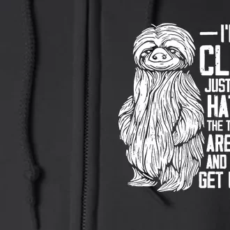 IM Not Clumsy Just The Floor Hates Me Funny Awkward Sloth Full Zip Hoodie