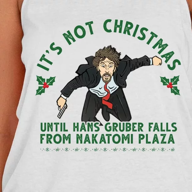 It's Not Christmas Until Hans Gruber Falls From Nakatomi Plaza Women's Knotted Racerback Tank