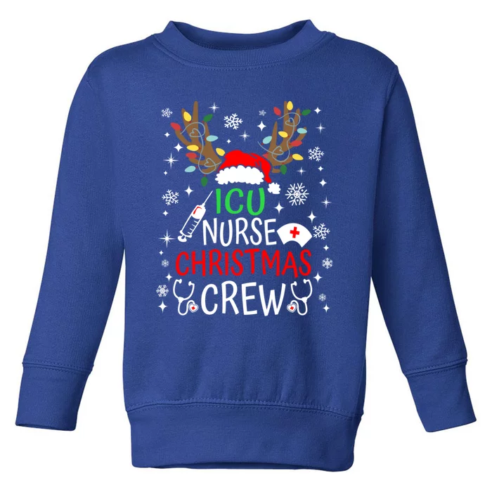 Icu Nurse Crew Reindeer Christmas Icu Nursing Squad Group Gift Toddler Sweatshirt