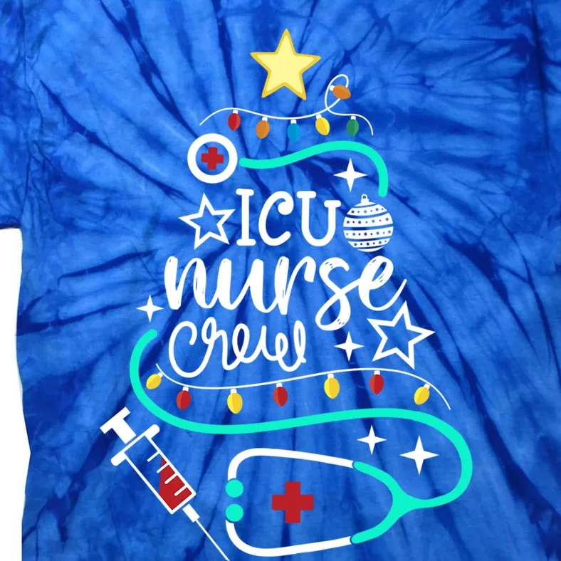 Icu Nurse Crew Merry Christmas Intensive Care Unit Nursing Gift Tie-Dye T-Shirt