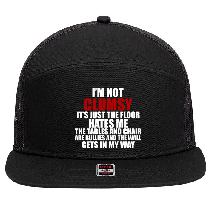 I'm Not Clumsy It's Just The Flor Hates Me Funny 7 Panel Mesh Trucker Snapback Hat