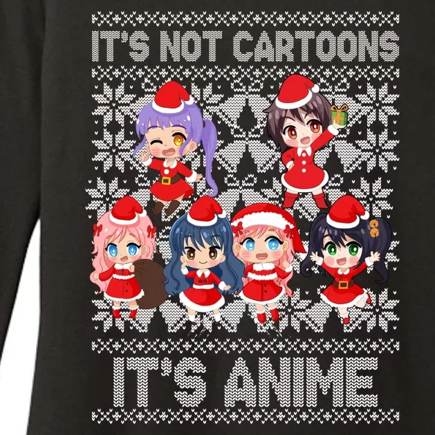 Its Not Cartoons Its Anime Ugly Christmas Womens CVC Long Sleeve Shirt