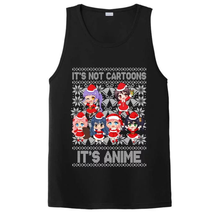 Its Not Cartoons Its Anime Ugly Christmas Performance Tank