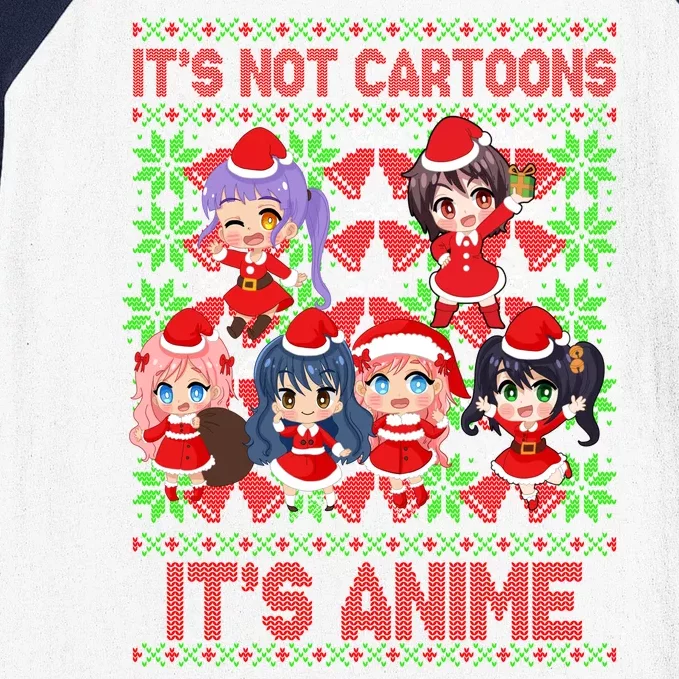 Its Not Cartoons Its Anime Ugly Christmas Baseball Sleeve Shirt