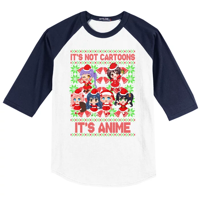 Its Not Cartoons Its Anime Ugly Christmas Baseball Sleeve Shirt