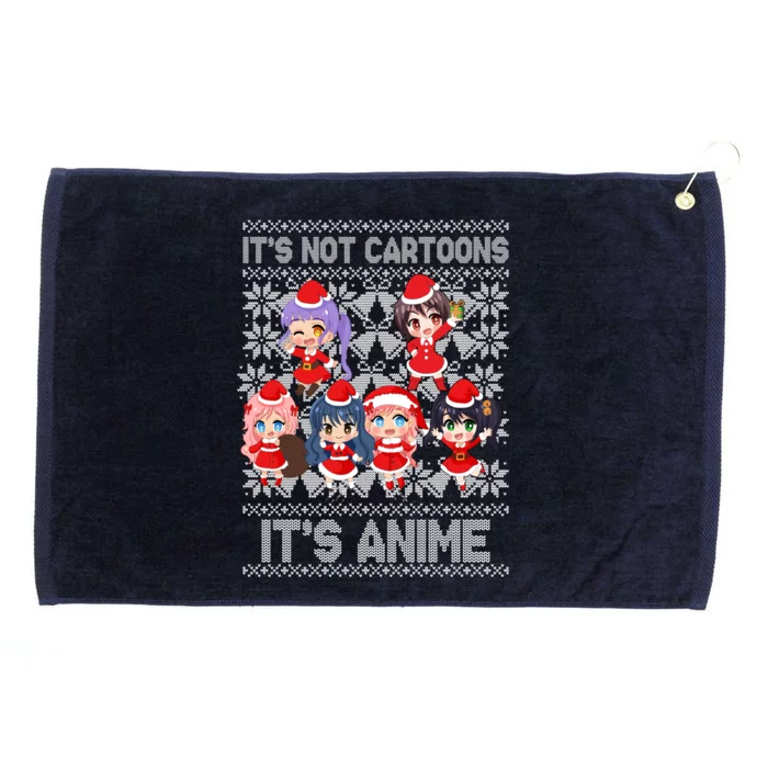 Its Not Cartoons Its Anime Ugly Christmas Grommeted Golf Towel