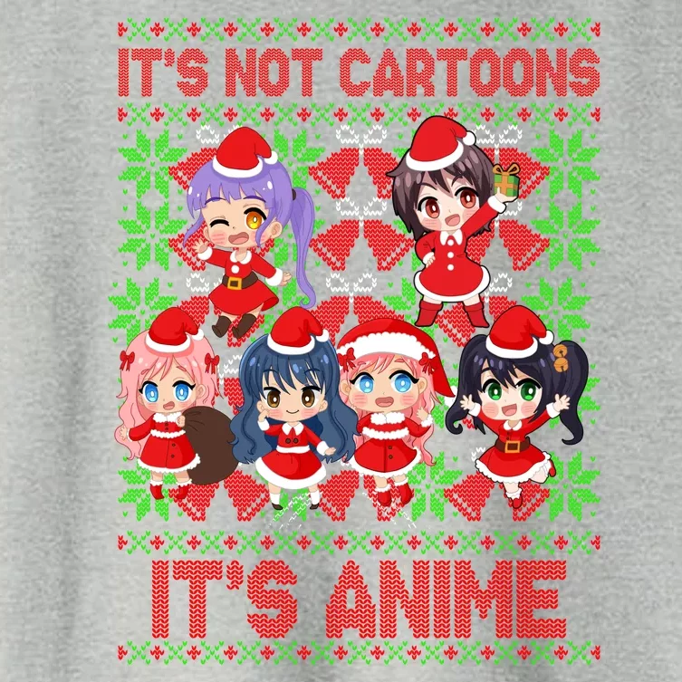 Its Not Cartoons Its Anime Ugly Christmas Women's Crop Top Tee