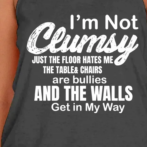 Im Not Clumsy Funny Sayings Women's Knotted Racerback Tank