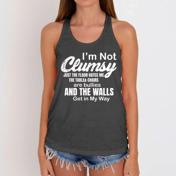 Im Not Clumsy Funny Sayings Women's Knotted Racerback Tank