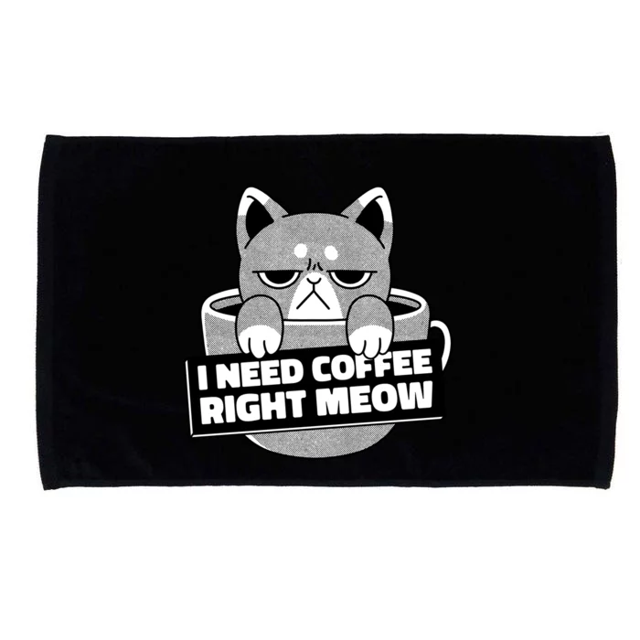 I Need Coffee Right Meow Microfiber Hand Towel