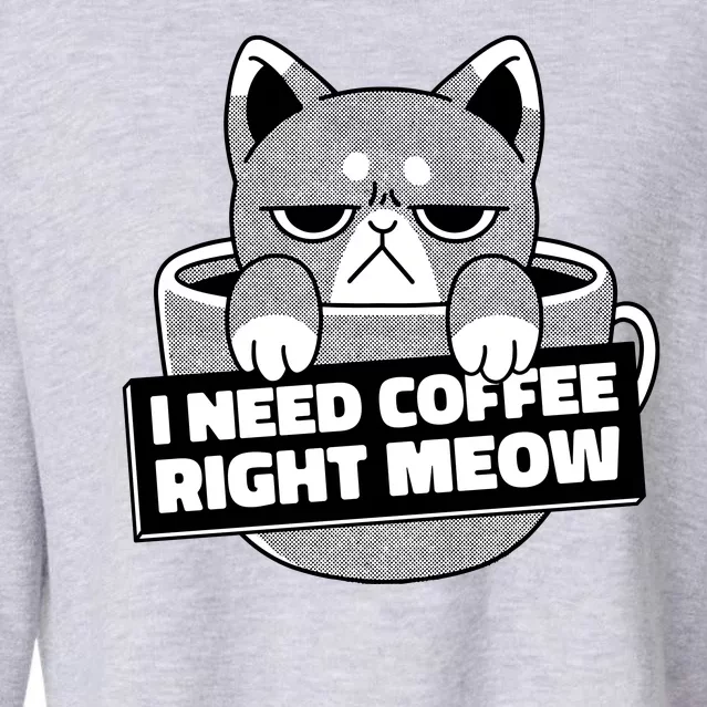 I Need Coffee Right Meow Cropped Pullover Crew