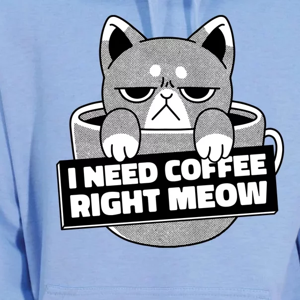 I Need Coffee Right Meow Unisex Surf Hoodie