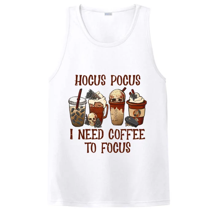 I Need Coffee To Focus Halloween Teacher Performance Tank