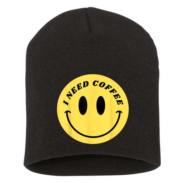 I Need Coffee Short Acrylic Beanie