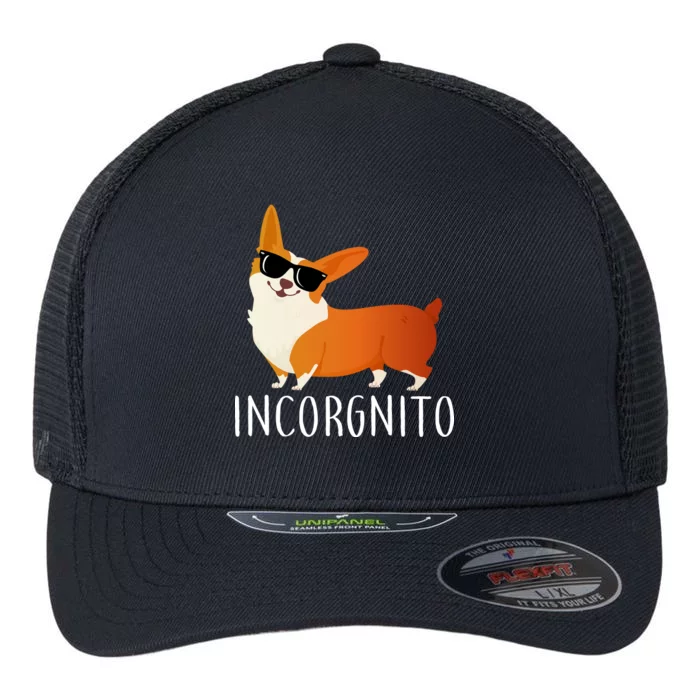 Incorgnito Corgi Dog Flexfit Unipanel Trucker Cap