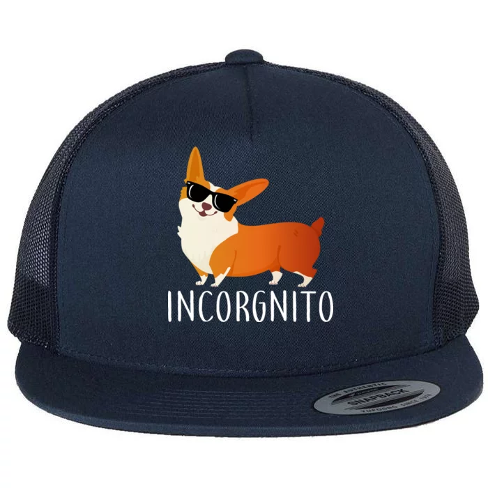 Incorgnito Corgi Dog Flat Bill Trucker Hat