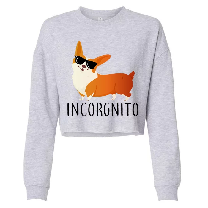 Incorgnito Corgi Dog Cropped Pullover Crew