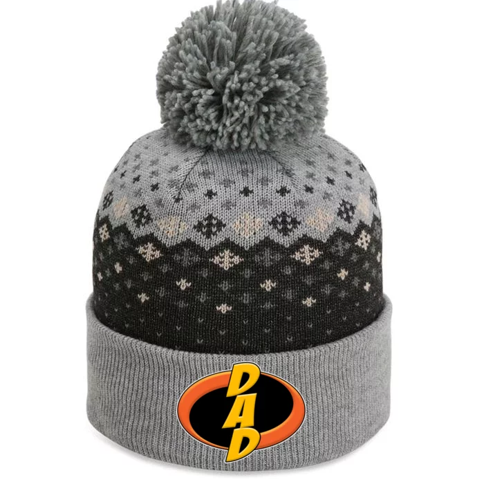 Incredible Dad Family Superhero The Baniff Cuffed Pom Beanie