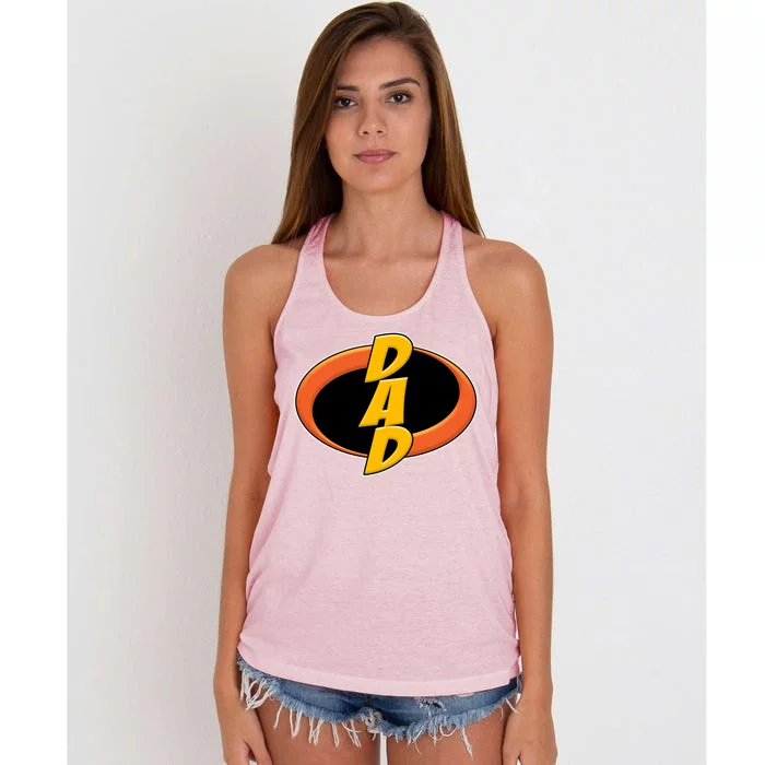 Incredible Dad Family Superhero Women's Knotted Racerback Tank