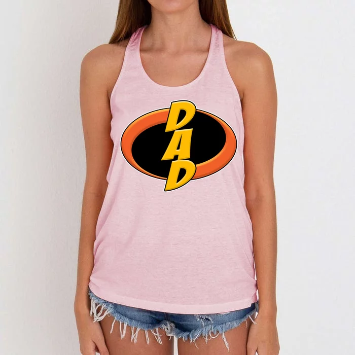 Incredible Dad Family Superhero Women's Knotted Racerback Tank